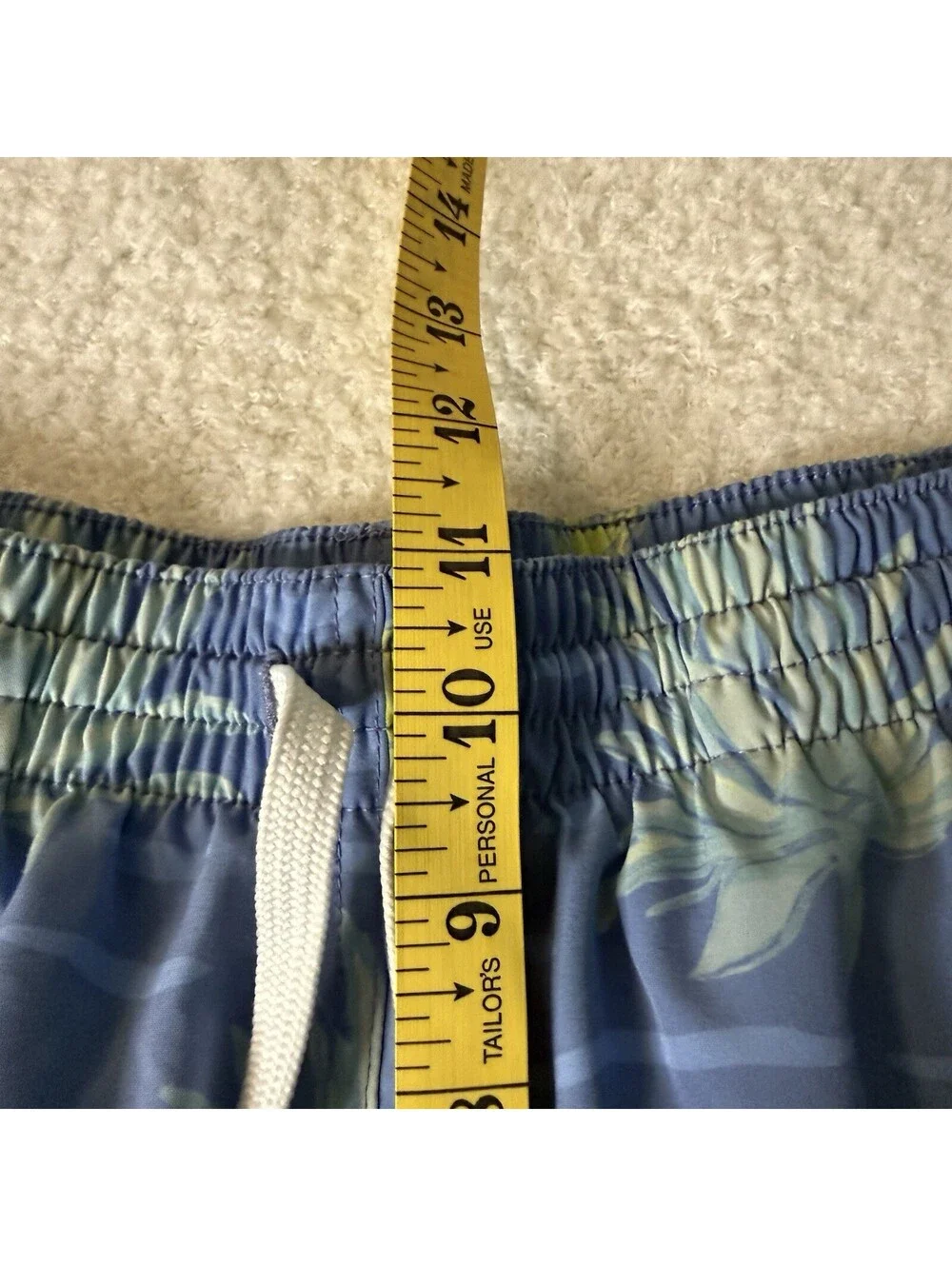 Chubbies Swim Trunks Medium 5.5” Inseam Blue Pineapple Lime Print Lined